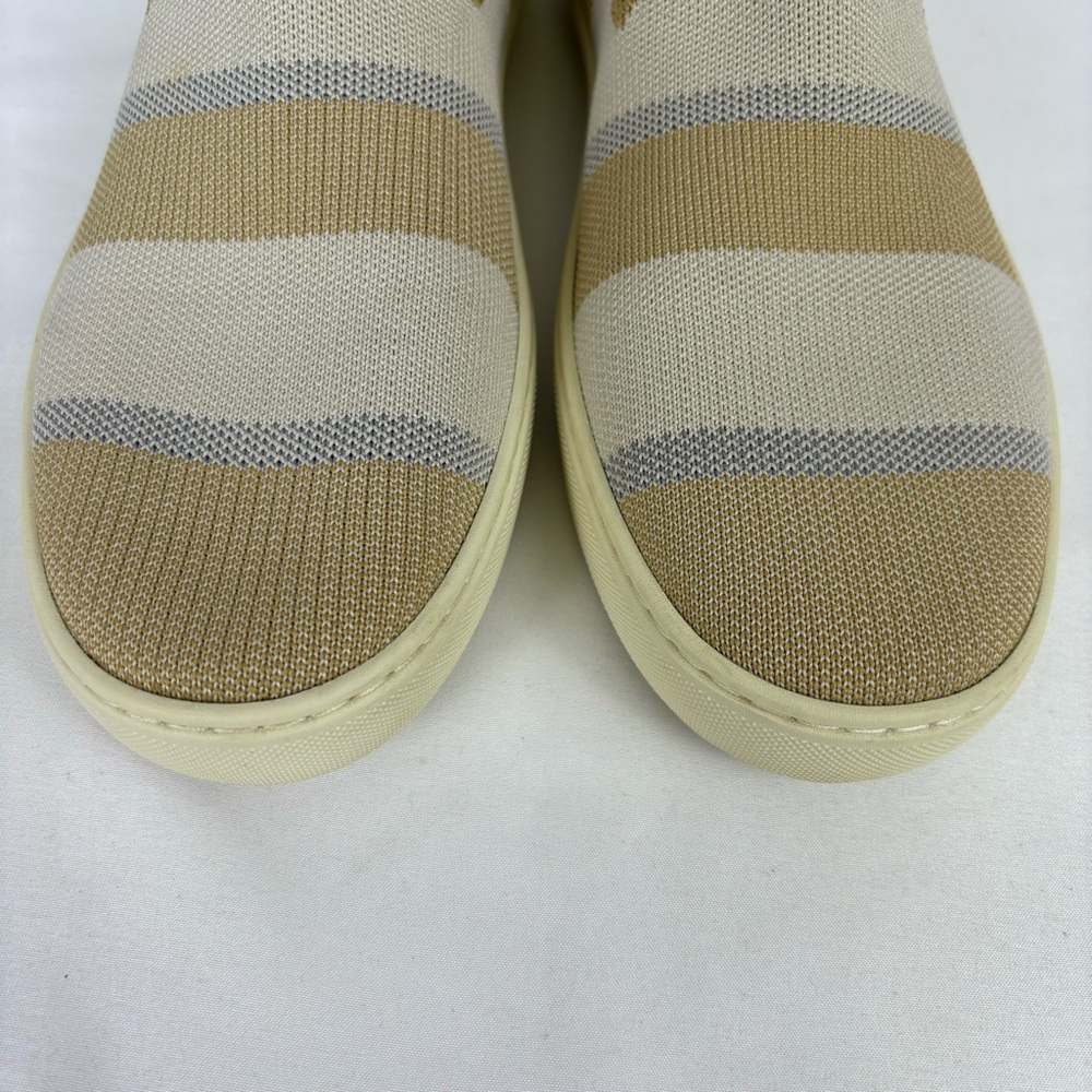 Rothy’s The Sneaker Birch Stripe Textile Slip On Comfort Loafers Tan Size 9.5 - Picture 9 of 15